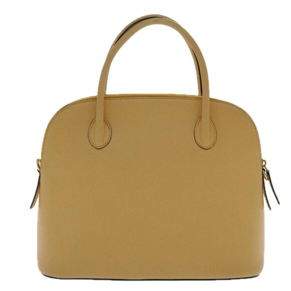 CELINE Hand Bag Leather Yellow Gold Auth 94782 - Picture 1 of 16